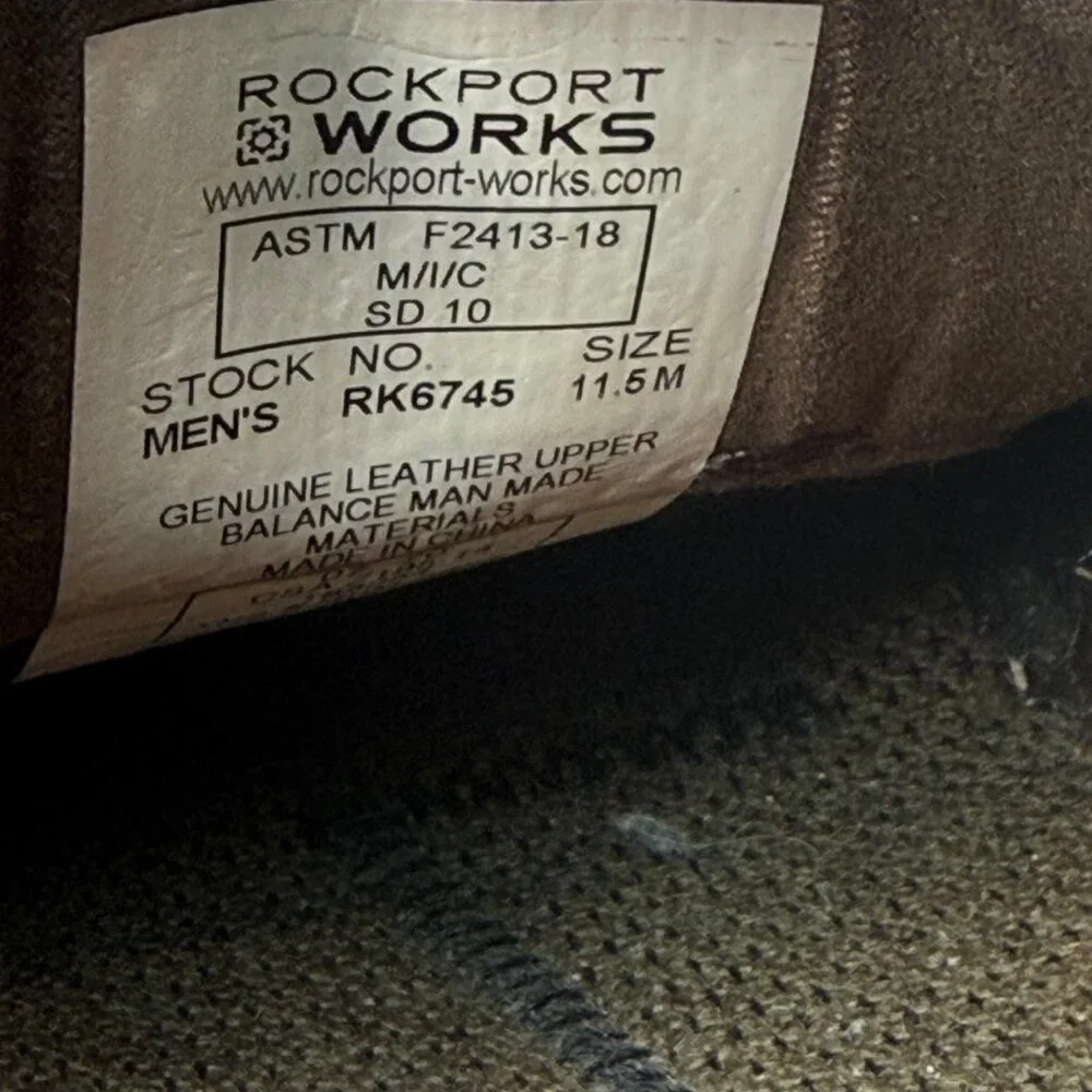 Rockport Works Mens Leather Boat Shoes Size 11.5M Brown